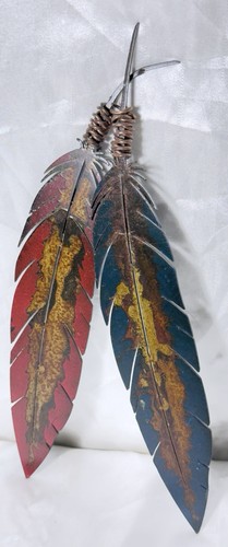 Metal eagle feather wall - feather,