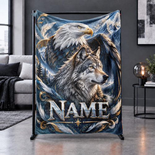 Eagle wolf snowy - eagle, mountains